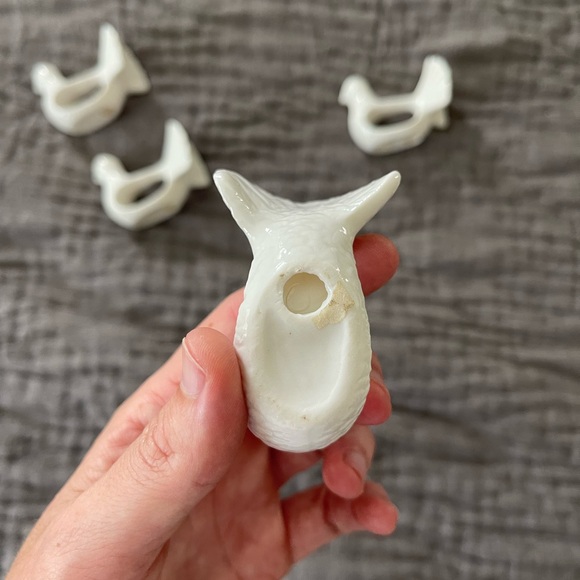 Vintage Shafford Design DOVE Porcelain Napkin Rings (Set of 4) bone white birds - Picture 8 of 11